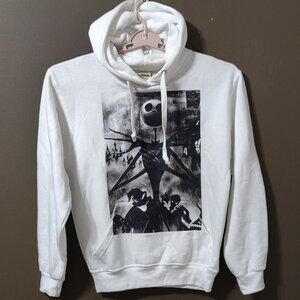 Jon Lauren Jack Skellington White Hoodie SMALL